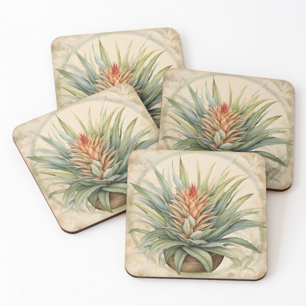 Item preview, Exotic Warmth: Vintage Orange Bromeliad Illustration designed and sold by TisaMayfly.
