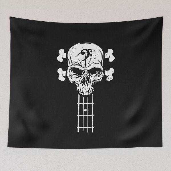 Item preview, Bass Skull Skeleton Rock n Roll Music for Bassist designed and sold by Billianidesigns.