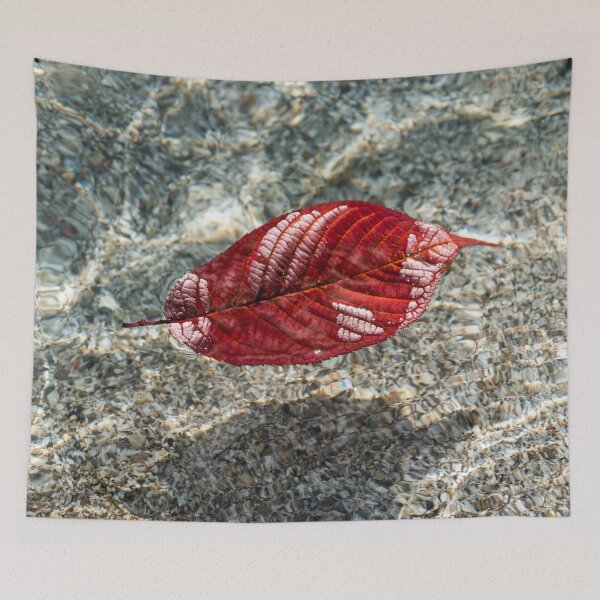 Item preview, Autumnal Bijou - Floating Red Cherry Leaf and Sun Sparkles designed and sold by Georgia Mizuleva.