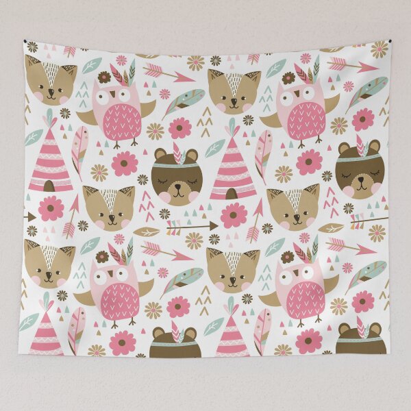 Item preview, cute pattern with animals, Indians designed and sold by Mauswohn.