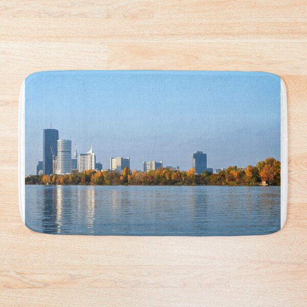 Item preview, Vienna Donau city  and blue Donau river,autumn season  designed and sold by goceris.