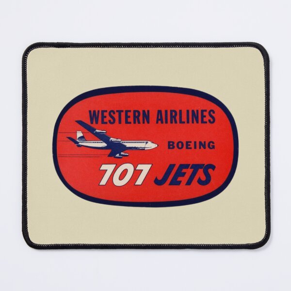 Item preview, Vintage Western Airlines Boeing 707 Jets Label designed and sold by FutureTraveller.