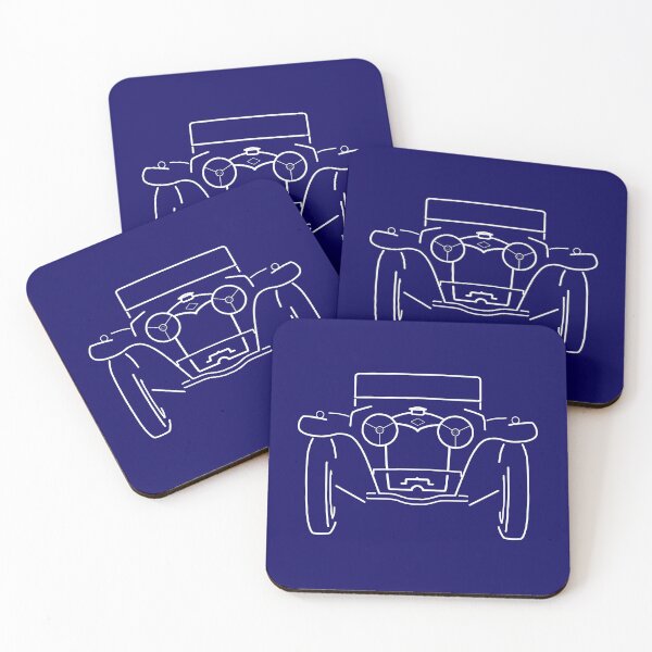 Item preview, Riley Imp British classic 1930s sports car white outline designed and sold by soitwouldseem.