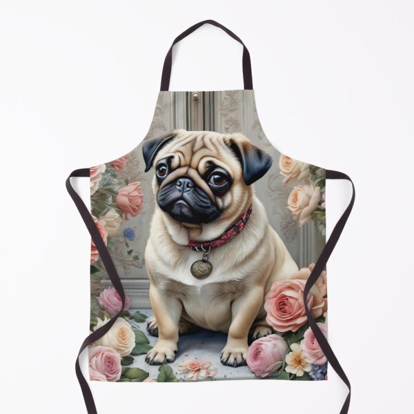 Item preview, Pug Dog and Rose Petals designed and sold by Wags & Tails.