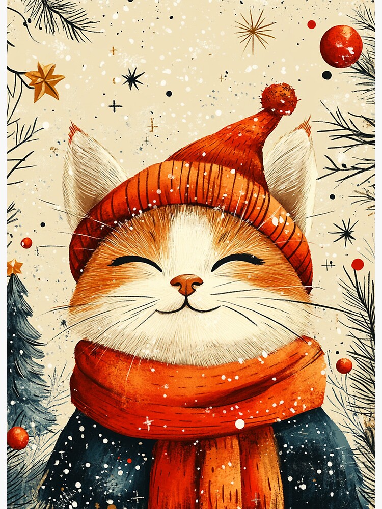 Thumbnail 2 of 2, Art Board Print, Christmas Cat designed and sold by Patricks-Art.