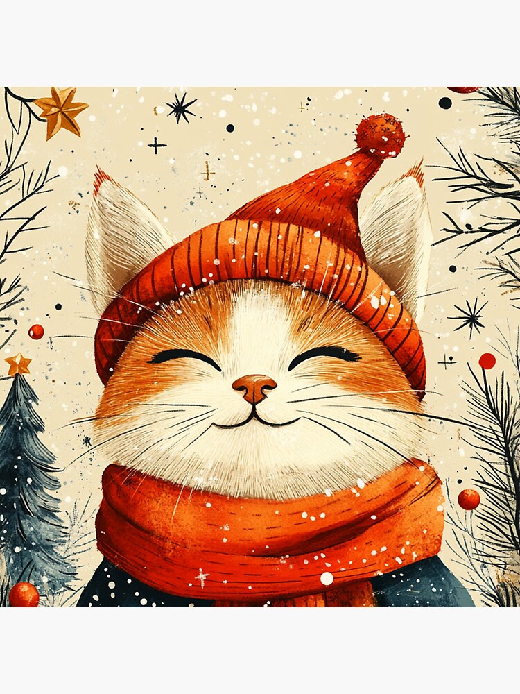 Thumbnail 5 of 5, Coasters (Set of 4), Christmas Cat designed and sold by Patricks-Art.
