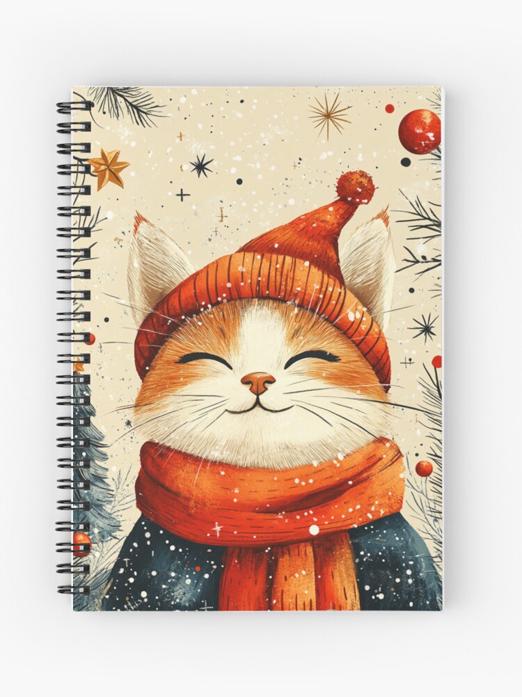 Thumbnail 1 of 3, Journal, Christmas Cat designed and sold by Patricks-Art.