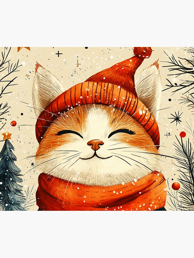 Thumbnail 5 of 5, Mouse Pad, Christmas Cat designed and sold by Patricks-Art.