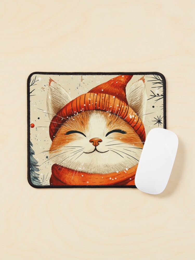 Thumbnail 1 of 5, Mouse Pad, Christmas Cat designed and sold by Patricks-Art.