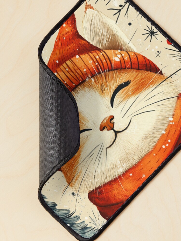 Thumbnail 2 of 5, Mouse Pad, Christmas Cat designed and sold by Patricks-Art.