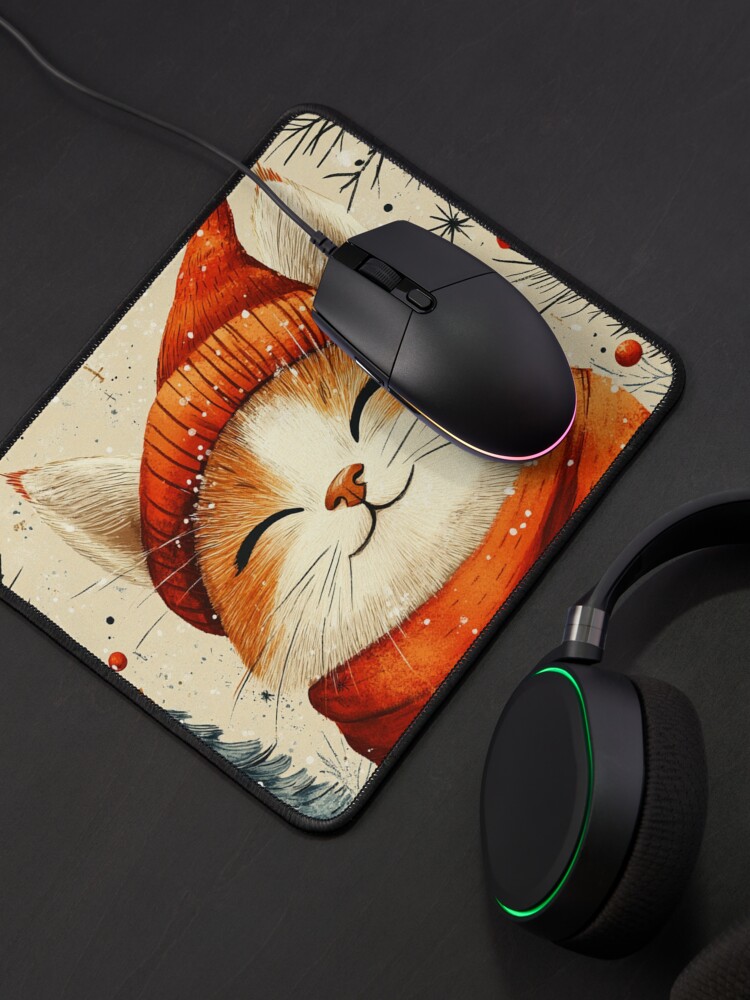Thumbnail 4 of 5, Mouse Pad, Christmas Cat designed and sold by Patricks-Art.