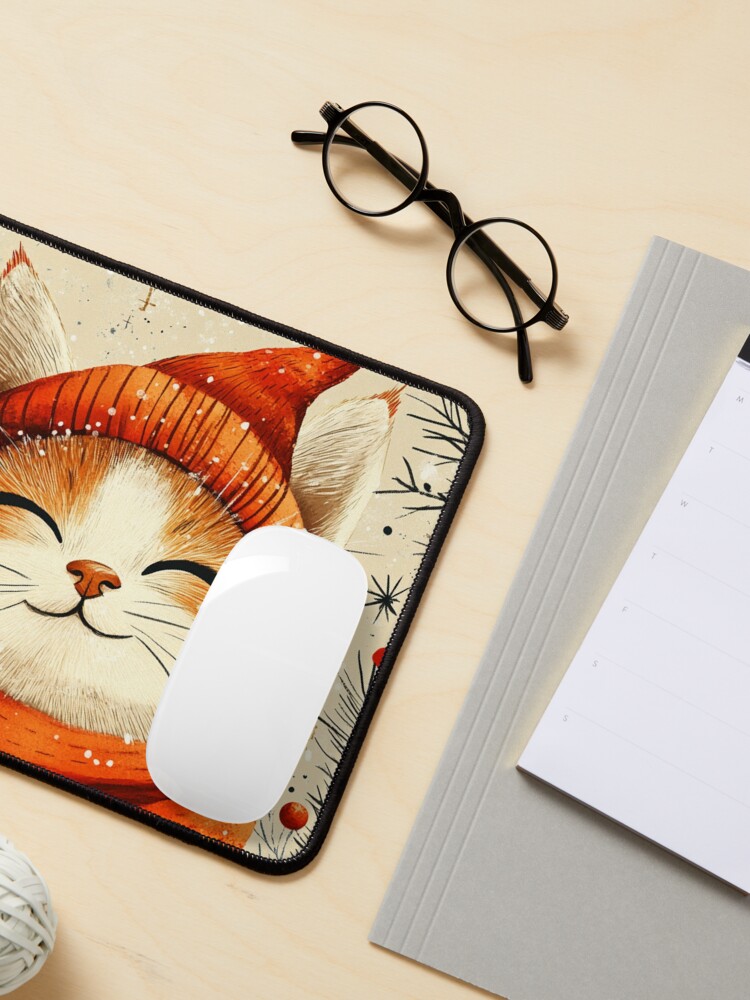 Thumbnail 3 of 5, Mouse Pad, Christmas Cat designed and sold by Patricks-Art.