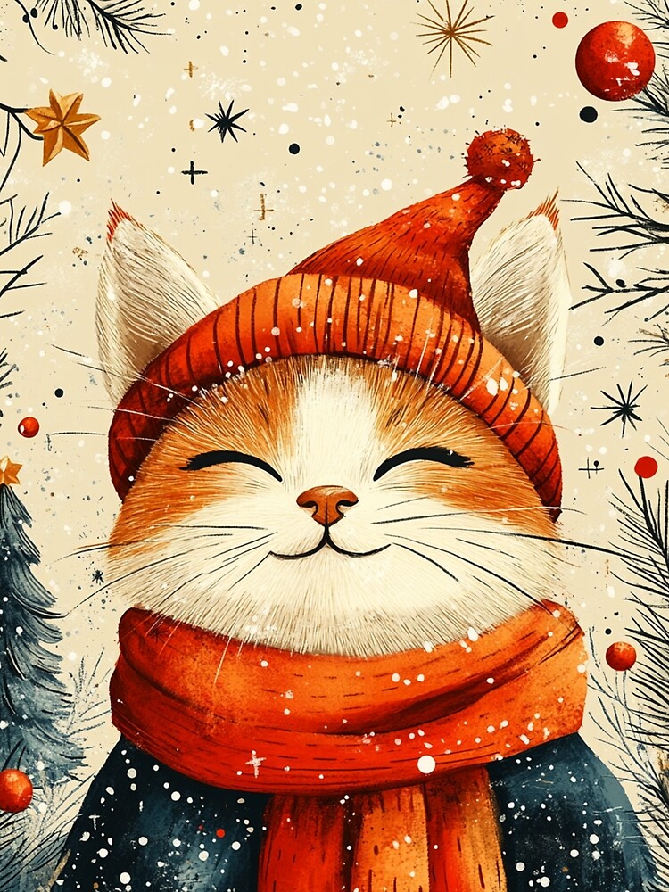 Thumbnail 5 of 5, Graphic T-Shirt, Christmas Cat designed and sold by Patricks-Art.