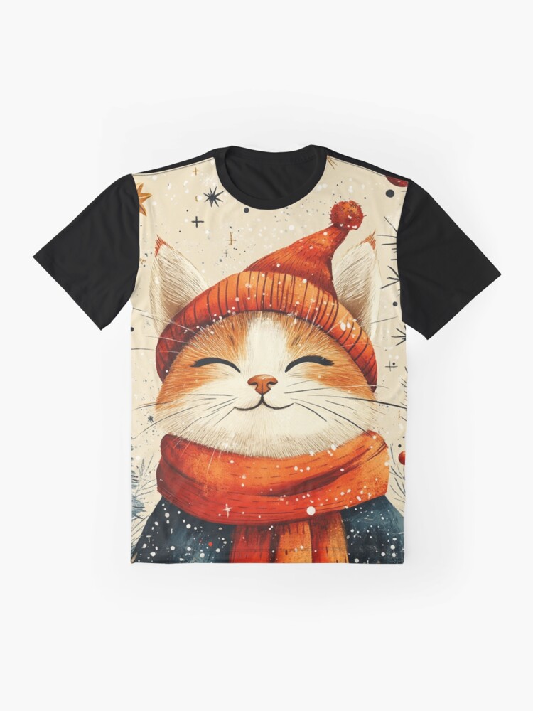 Thumbnail 4 of 5, Graphic T-Shirt, Christmas Cat designed and sold by Patricks-Art.