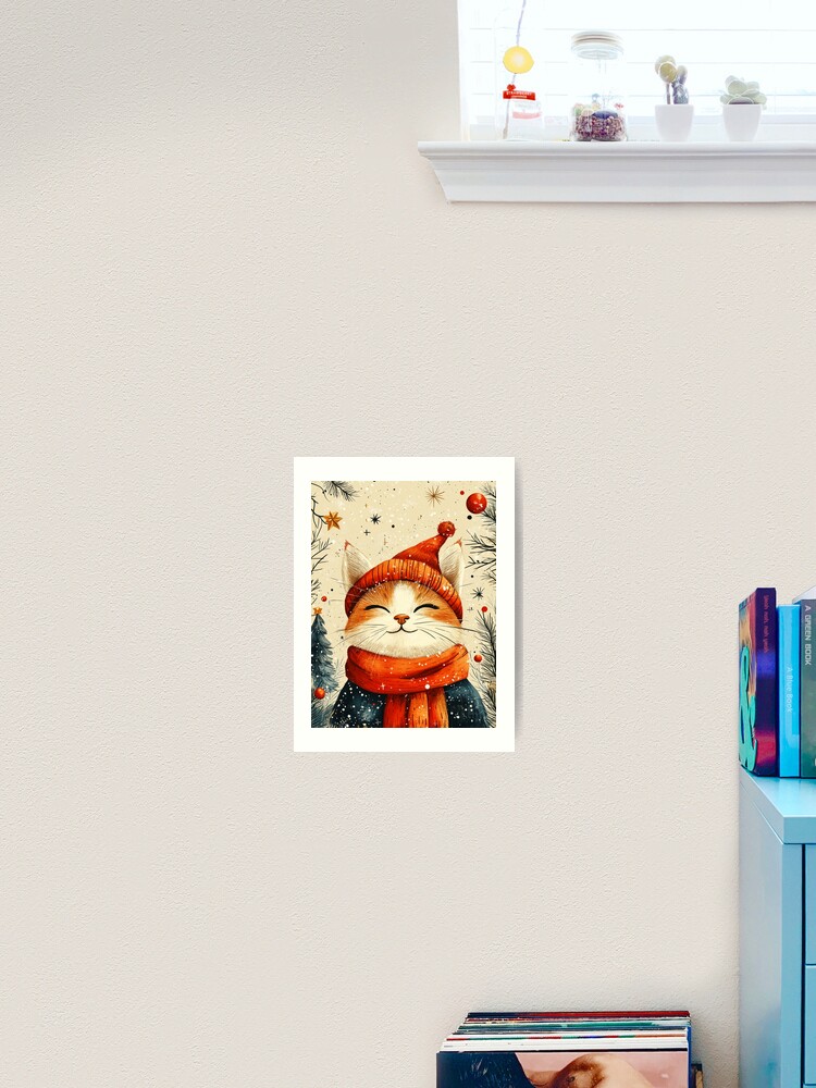 Thumbnail 2 of 3, Art Print, Christmas Cat designed and sold by Patricks-Art.