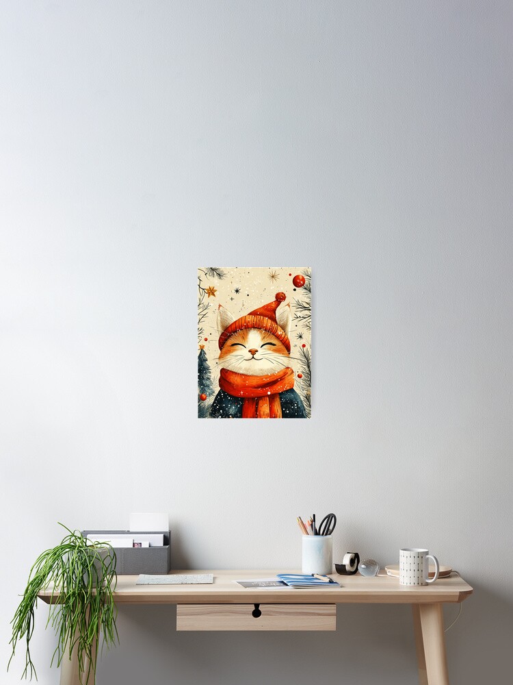 Thumbnail 2 of 3, Poster, Christmas Cat designed and sold by Patricks-Art.