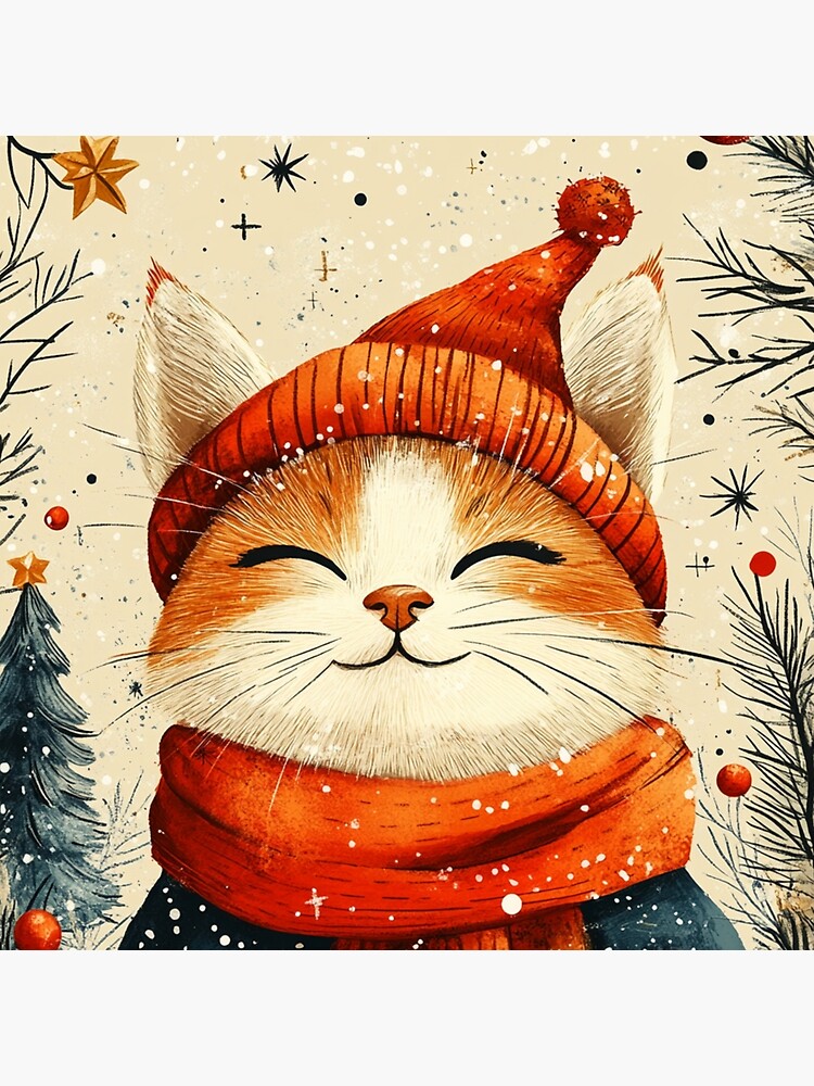 Thumbnail 4 of 4, Pillow, Christmas Cat designed and sold by Patricks-Art.
