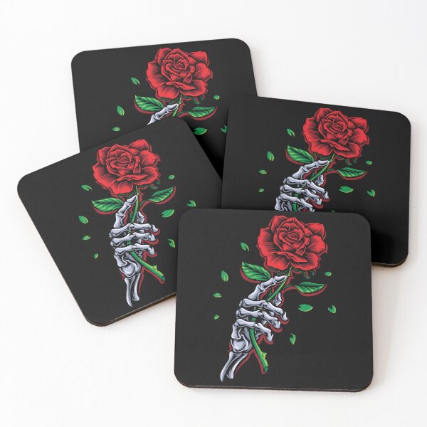Item preview, Skeleton Hand Red Rose Flower designed and sold by Blok45.