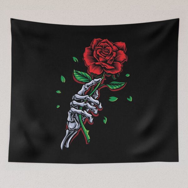 Item preview, Skeleton Hand Red Rose Flower designed and sold by Blok45.