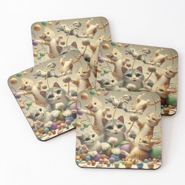 Item preview, Adorable Kittens Playing with Colorful Toys designed and sold by choder61.