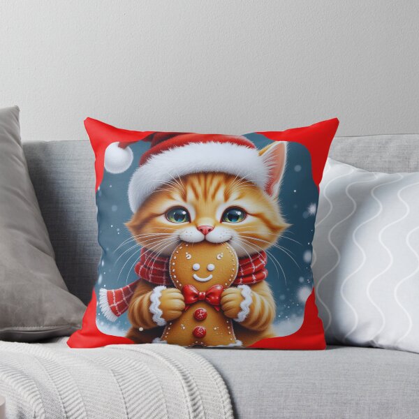 Item preview, Cat and Gingerbread Christmas designed and sold by JustCrazyPigeon.