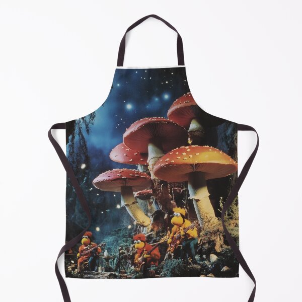 Item preview, Mushroom muppet band grooving under the night sky designed and sold by LonesomeKnight.
