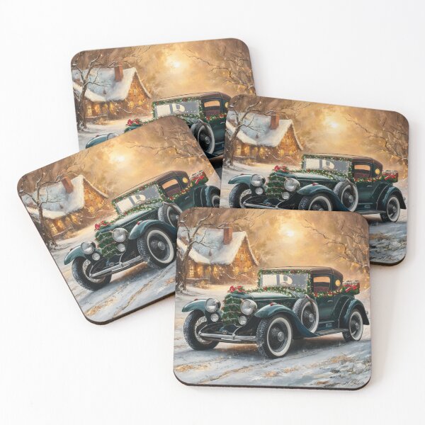 Item preview, Vintage Black Car with Christmas Decorations designed and sold by Kenny8716.