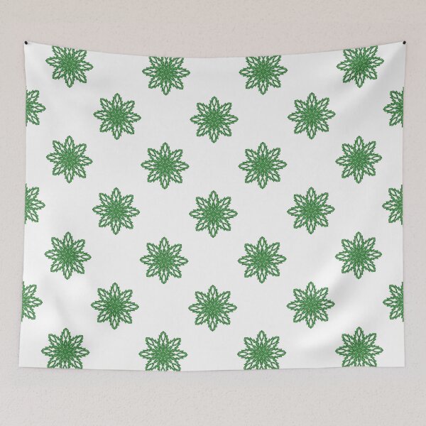 Item preview, Pattern of green snowflakes "Inspiration" designed and sold by Cherevan.