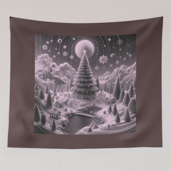 Item preview, Monochrome Winter Landscape - Minimalist Christmas Design designed and sold by choder61.
