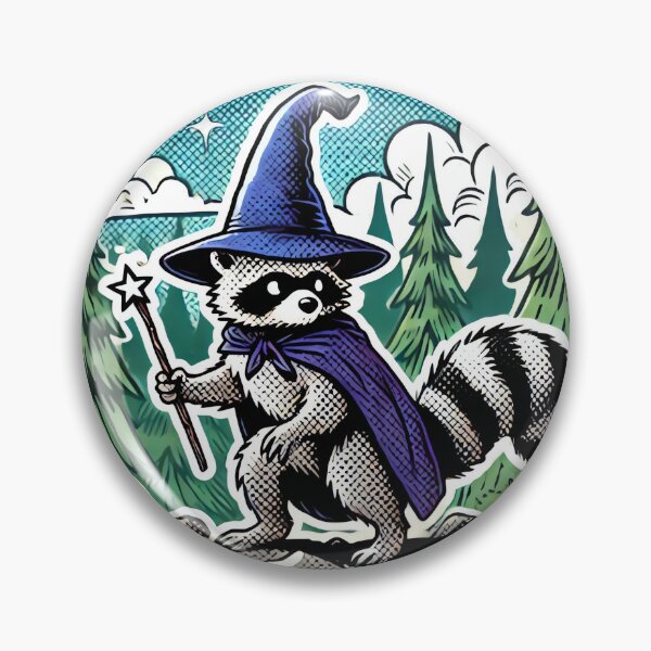 Item preview, Magical Raccoon Wizard, Spell Cashing in the Forest designed and sold by madtoyman.