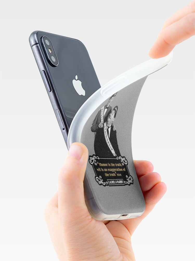 Alternate view of Laurel & Hardy - ‘Humor Is The Truth, Wit Is An Exaggeration Of The Truth' iPhone Case & Cover