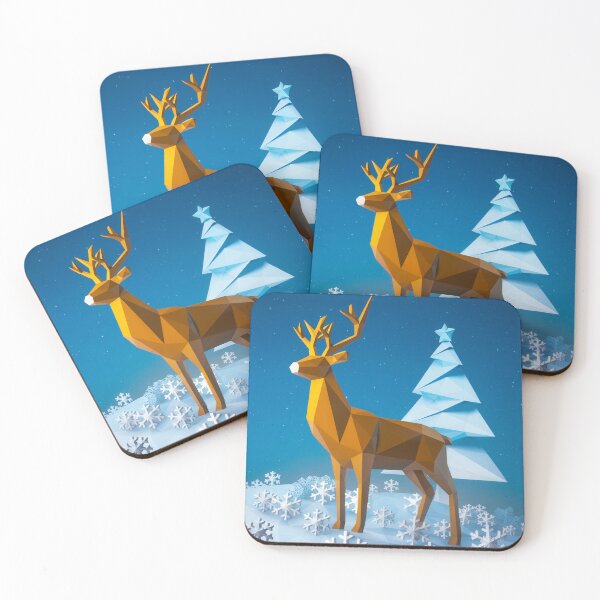 Item preview, Polygon Christmas Reindeer designed and sold by Angry Swan Designs.