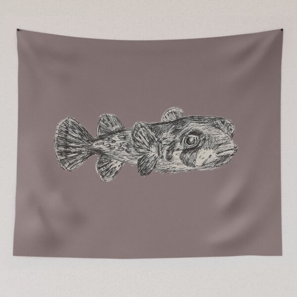 Item preview, Pufferfish pen illustration  designed and sold by Liz HL Art Shop.