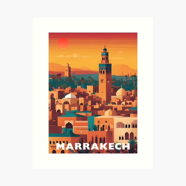Item preview, Marrakech Travel Poster  designed and sold by BaliChili.