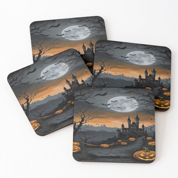 Item preview, Halloween Dark castle at night,Halloween castle,Halloween Season, halloween pumpkin designed and sold by Expressions-Sel.