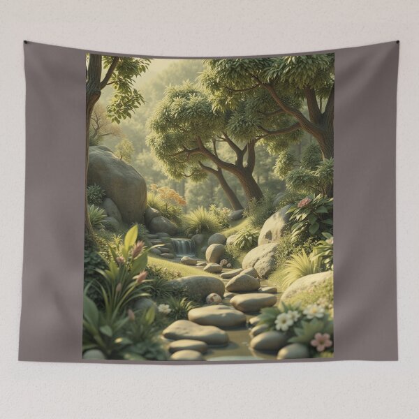 Item preview, Lush Forest with Cascading Waterfall designed and sold by choder61.