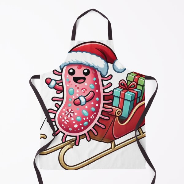 Item preview, Santa Suit Microbe on a Sleigh – Festive Candy-Cane Holiday Design designed and sold by AdoraSticks.