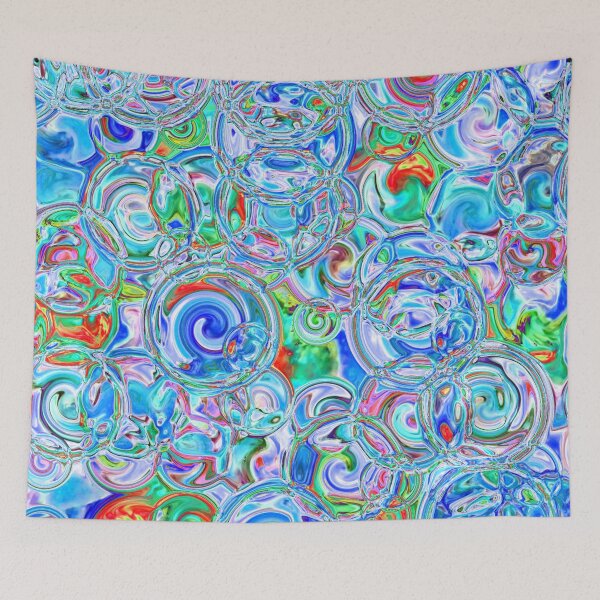 Item preview, Mixed Light Blues Hydrangea Petals in Fractal Circles designed and sold by SXW Designs.