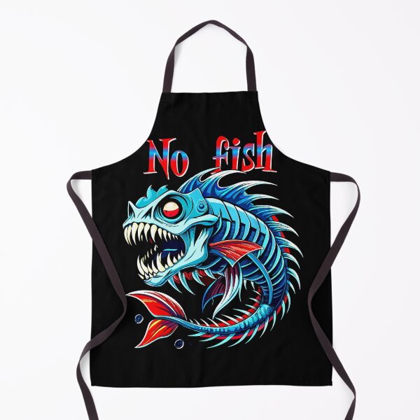 Item preview, Scary Fish Skeleton Art – No Fish Warning Print designed and sold by VikArtStudio.
