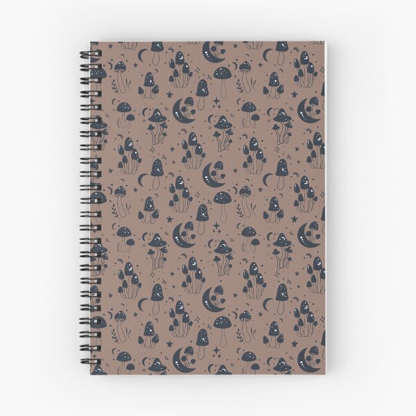 Aperçu de l'œuvre Motif bohème lune et champignons sur beige, motif sorcière créée et vendue par JuliaPop.