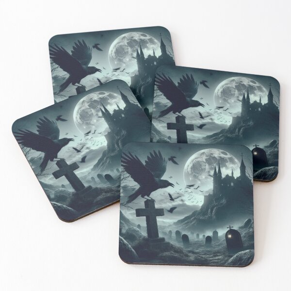 Item preview, Halloween Gloomy landscape with a black raven,Halloween black raven ,Halloween Season, halloween pumpkin designed and sold by Expressions-Sel.