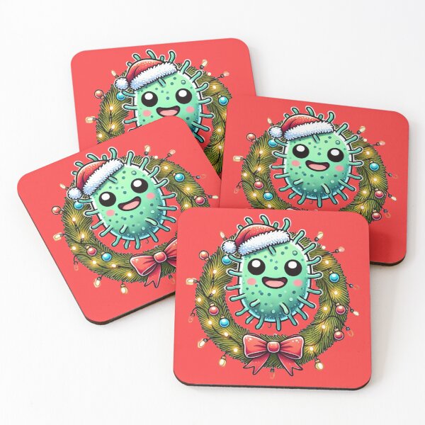 Item preview, Festive Microbe with Christmas Wreath Collar – Cheerful Holiday Design designed and sold by AdoraSticks.