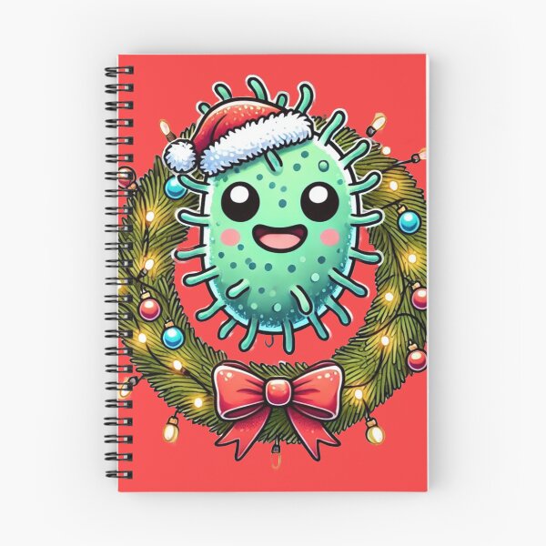 Item preview, Festive Microbe with Christmas Wreath Collar – Cheerful Holiday Design designed and sold by AdoraSticks.