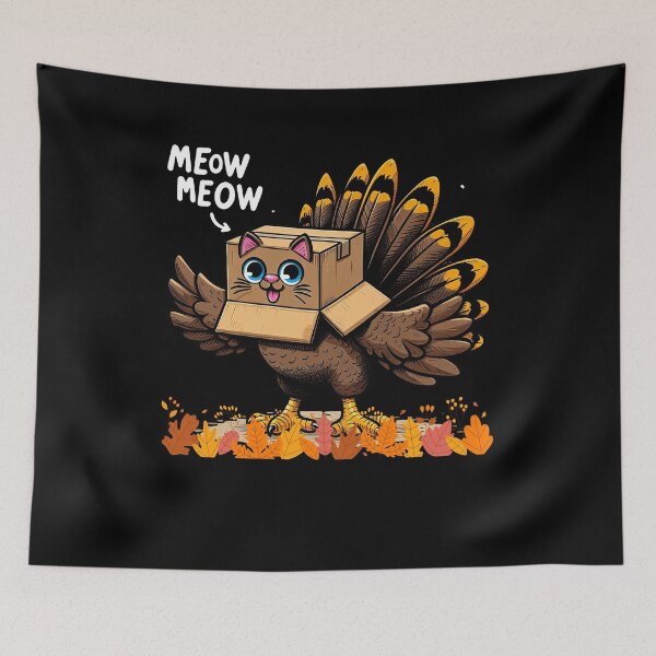 Item preview, Funny Thanksgiving Cat Fake Cat Meow designed and sold by Kuki-shop.