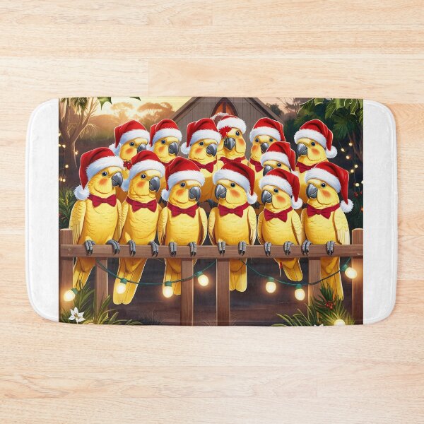 Item preview, Christmas Singing Parrots in the Australian Outback – Festive Animal Illustration for the Christmas Season designed and sold by TRex-Landscapes.