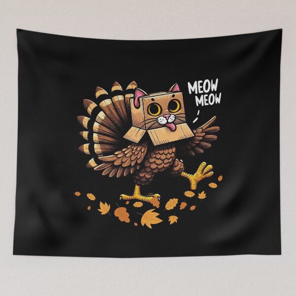 Item preview, Funny Thanksgiving Cat Fake Cat Meow designed and sold by Kuki-shop.