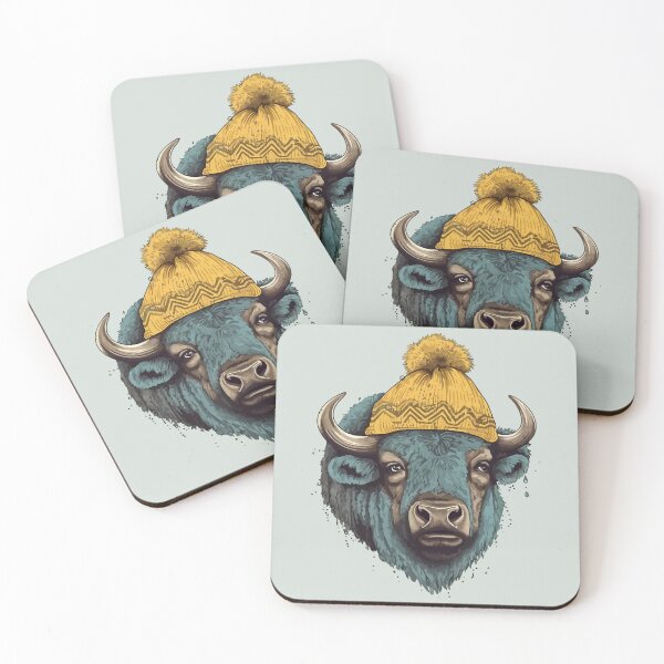 Item preview, Bison wearing a pom pom toque designed and sold by Amir Faysal.