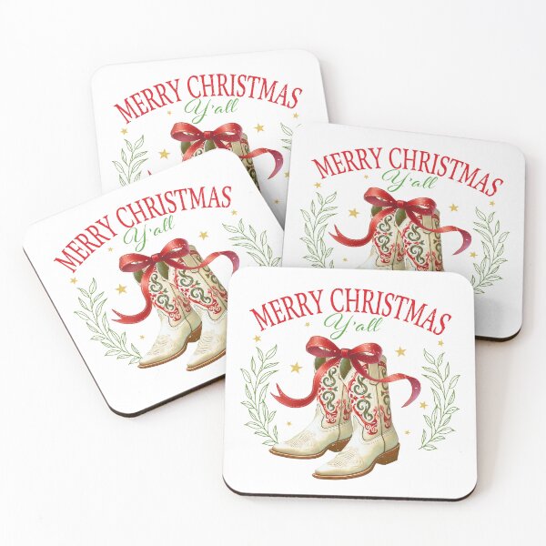 Item preview, Merry Christmas Y'all Cowboy Boots Holiday Design designed and sold by LibbyNewton.