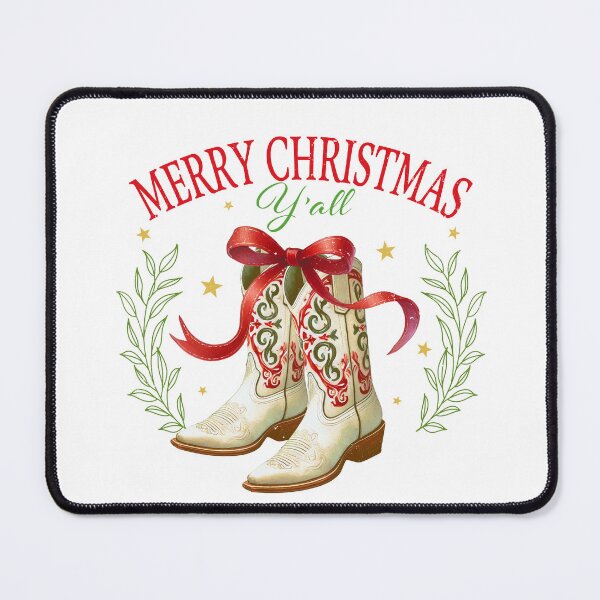 Item preview, Merry Christmas Y'all Cowboy Boots Holiday Design designed and sold by LibbyNewton.
