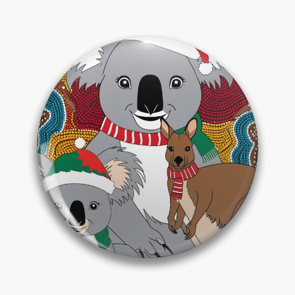 Item preview, Christmas koalas and kangaroo in Aboriginal art style – Australian Christmas illustration designed and sold by TRex-Landscapes.